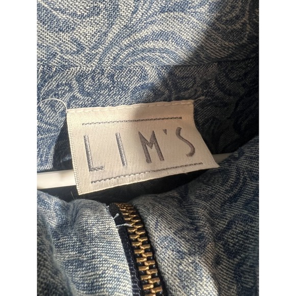 Vintage LIM'S Women's Bomber Jacket 80s Denim Patchwork Embellished Art-to-Wear - Picture 7 of 11